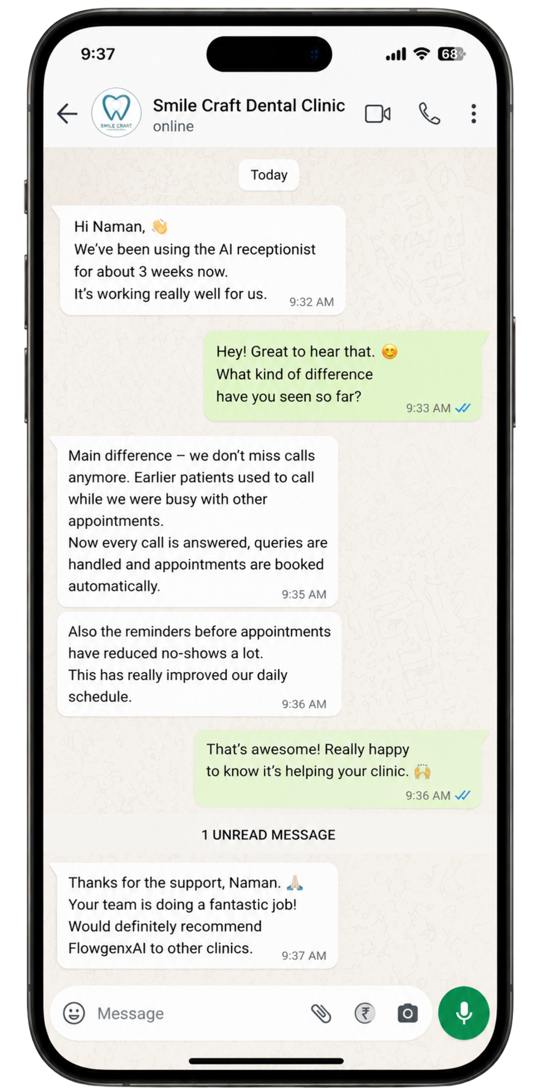 Customer feedback screenshot 3